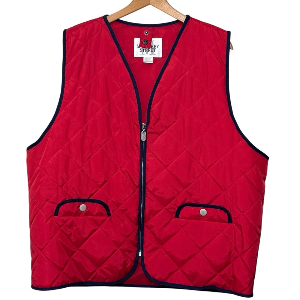 Vintage Mulberry Street Winter Quilted Men's Chore Vest ,full zip size Large